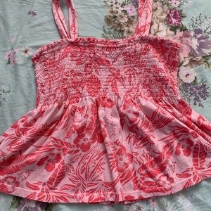 Pink Floral Tank Top